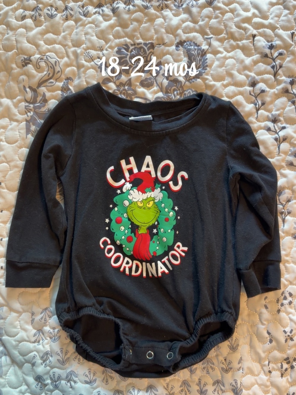 Baby Holiday 'Chaos Coordinator' Black Bodysuit